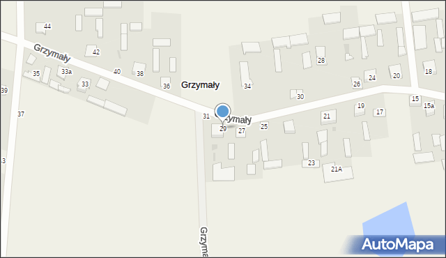 Grzymały, Grzymały, 29, mapa Grzymały