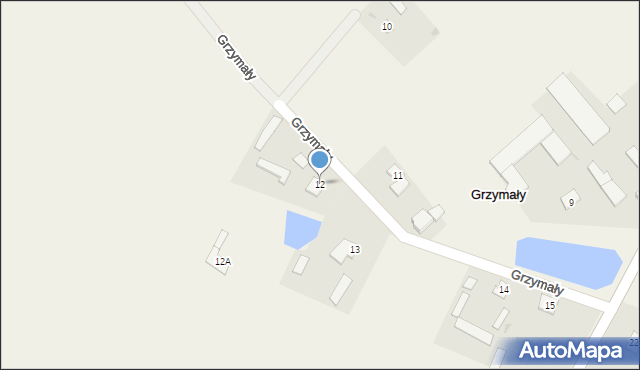 Grzymały, Grzymały, 12, mapa Grzymały