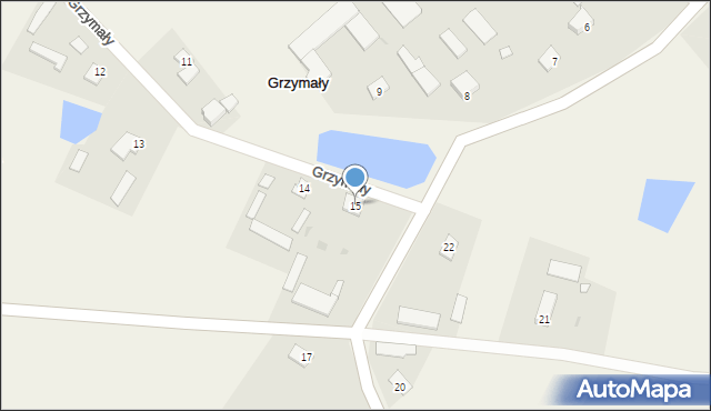 Grzymały, Grzymały, 15, mapa Grzymały