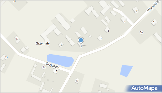 Grzymały, Grzymały, 8, mapa Grzymały