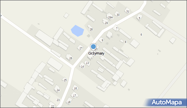 Grzymały, Grzymały, 11, mapa Grzymały