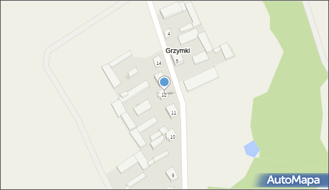 Grzymki, Grzymki, 12, mapa Grzymki