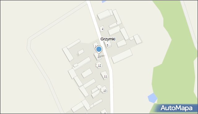 Grzymki, Grzymki, 13, mapa Grzymki