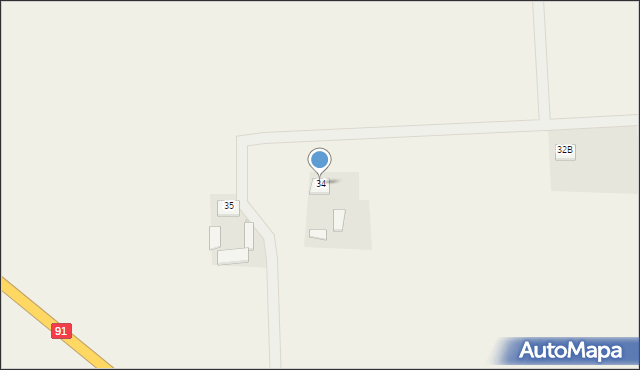 Grzywna, Grzywna, 34, mapa Grzywna