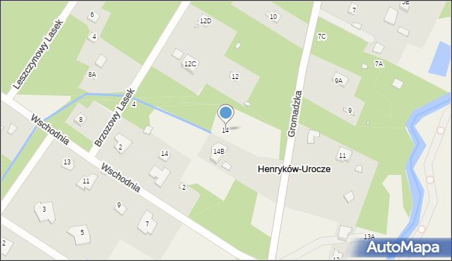 Henryków-Urocze, Gromadzka, 14, mapa Henryków-Urocze