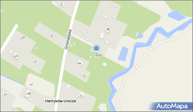 Henryków-Urocze, Gromadzka, 7A, mapa Henryków-Urocze