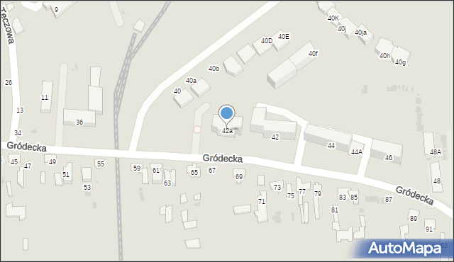 Hrubieszów, Gródecka, 42a, mapa Hrubieszów