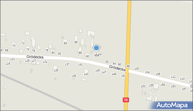 Hrubieszów, Gródecka, 90a, mapa Hrubieszów