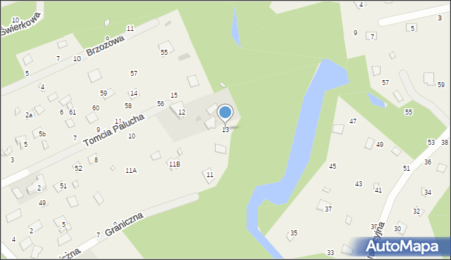 Iły, Graniczna, 13, mapa Iły