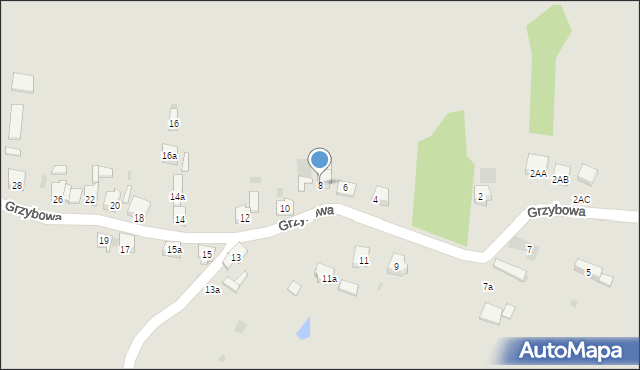 Imielin, Grzybowa, 8, mapa Imielin
