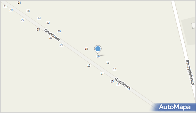 Izdebno Kościelne, Granitowa, 16, mapa Izdebno Kościelne