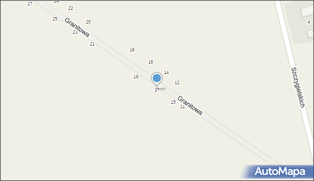 Izdebno Kościelne, Granitowa, 17, mapa Izdebno Kościelne