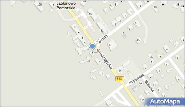 Jabłonowo Pomorskie, Grudziądzka, 3, mapa Jabłonowo Pomorskie