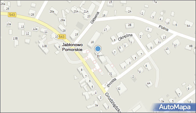 Jabłonowo Pomorskie, Grudziądzka, 30, mapa Jabłonowo Pomorskie