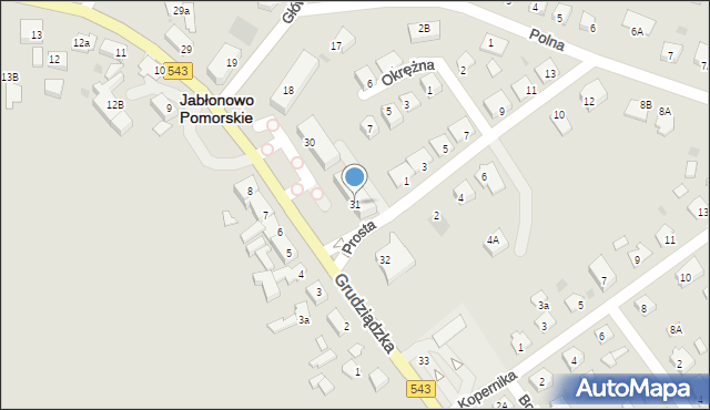 Jabłonowo Pomorskie, Grudziądzka, 31, mapa Jabłonowo Pomorskie