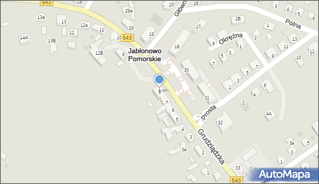 Jabłonowo Pomorskie, Grudziądzka, 8, mapa Jabłonowo Pomorskie