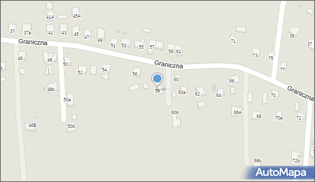 Jasło, Graniczna, 58, mapa Jasła