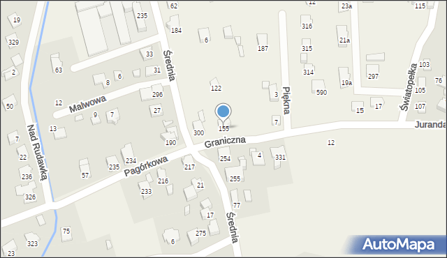 Jaworze, Graniczna, 155, mapa Jaworze