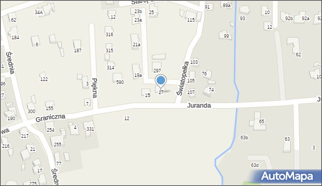 Jaworze, Graniczna, 17, mapa Jaworze