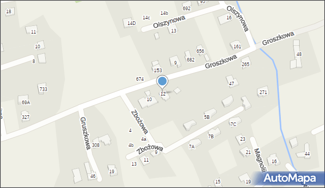 Jaworze, Groszkowa, 12, mapa Jaworze