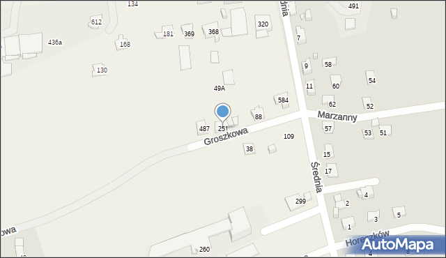 Jaworze, Groszkowa, 251, mapa Jaworze