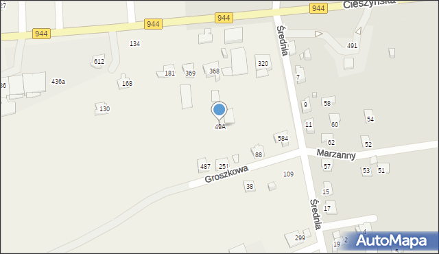 Jaworze, Groszkowa, 49A, mapa Jaworze