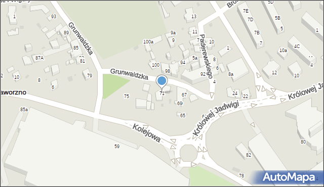 Jaworzno, Grunwaldzka, 71, mapa Jaworzno