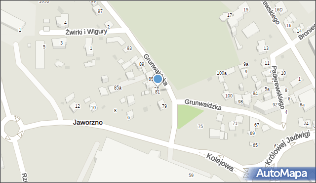 Jaworzno, Grunwaldzka, 81, mapa Jaworzno