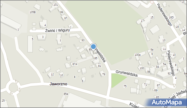 Jaworzno, Grunwaldzka, 87, mapa Jaworzno