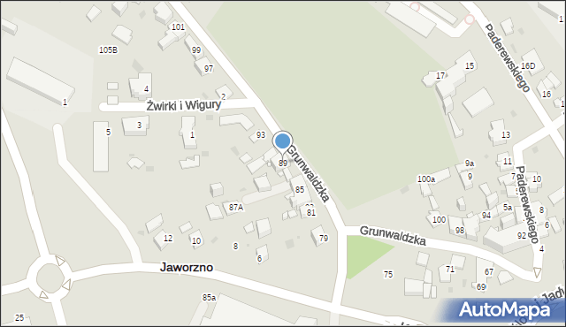 Jaworzno, Grunwaldzka, 89, mapa Jaworzno