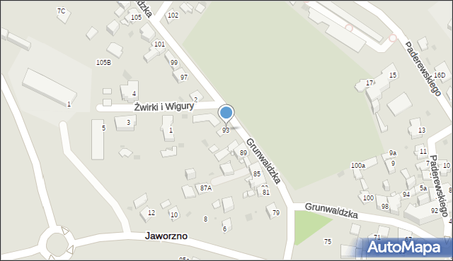 Jaworzno, Grunwaldzka, 93, mapa Jaworzno