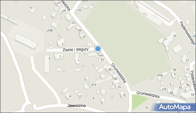 Jaworzno, Grunwaldzka, 95, mapa Jaworzno