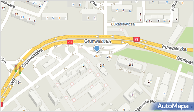 Jaworzno, Grunwaldzka, 287B, mapa Jaworzno