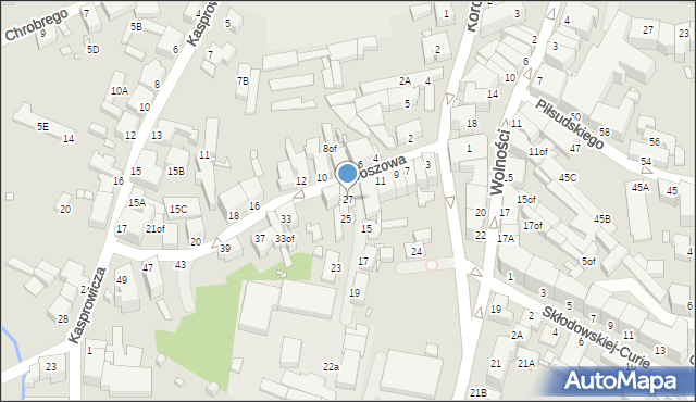 Jelenia Góra, Groszowa, 27, mapa Jelenia Góra