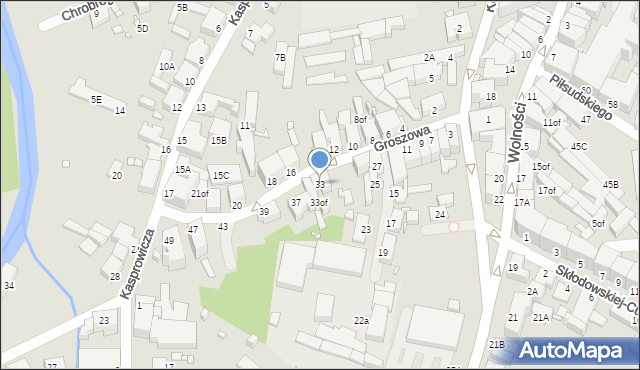 Jelenia Góra, Groszowa, 33, mapa Jelenia Góra