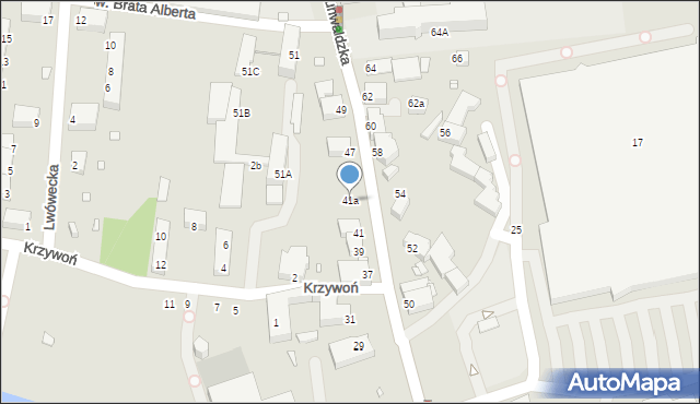 Jelenia Góra, Grunwaldzka, 41a, mapa Jelenia Góra