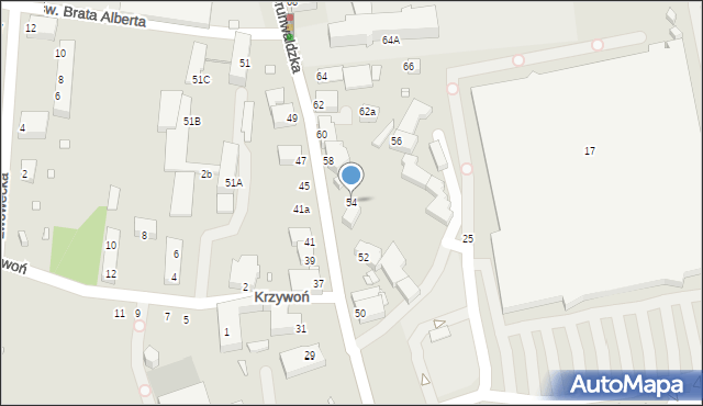Jelenia Góra, Grunwaldzka, 54, mapa Jelenia Góra