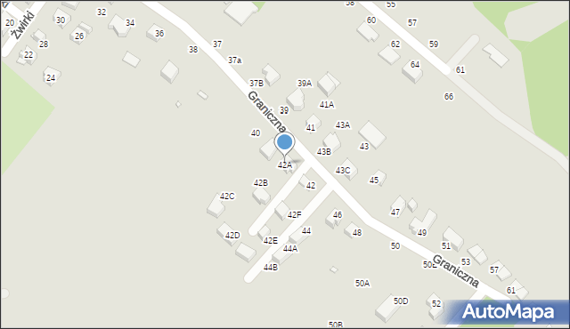 Jelenia Góra, Graniczna, 42A, mapa Jelenia Góra