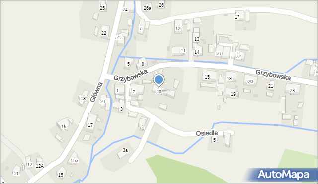 Jugów, Grzybowska, 10, mapa Jugów