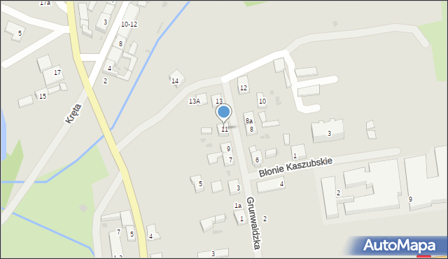 Kalisz Pomorski, Grunwaldzka, 11, mapa Kalisz Pomorski