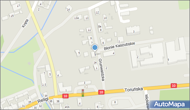 Kalisz Pomorski, Grunwaldzka, 3, mapa Kalisz Pomorski