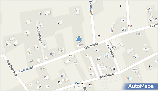 Kalna, Graniczna, 254, mapa Kalna