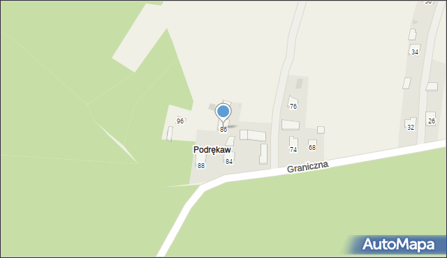 Kamień, Graniczna, 86, mapa Kamień