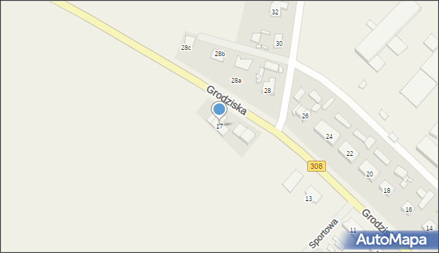 Kamieniec, Grodziska, 17, mapa Kamieniec