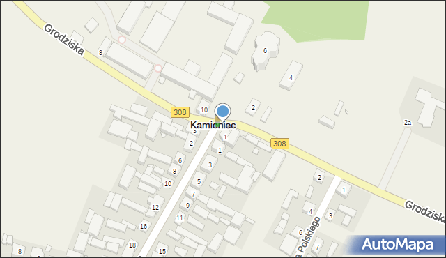 Kamieniec, Grodziska, 1a, mapa Kamieniec