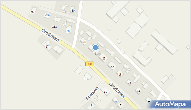 Kamieniec, Grodziska, 24/1, mapa Kamieniec