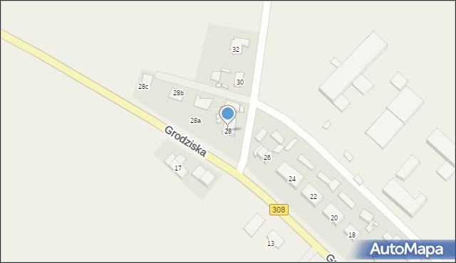 Kamieniec, Grodziska, 28, mapa Kamieniec