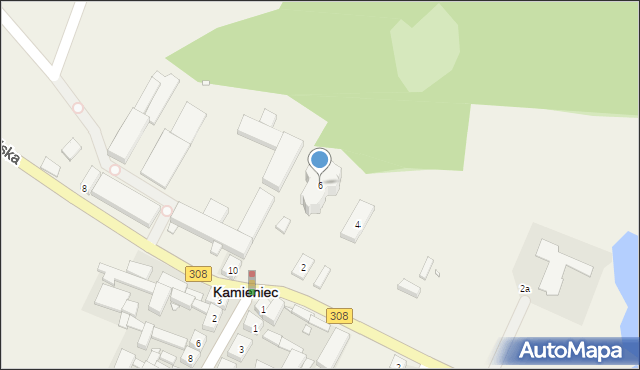 Kamieniec, Grodziska, 6, mapa Kamieniec