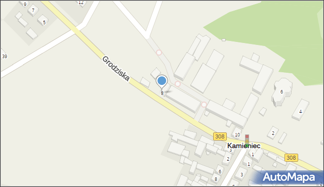 Kamieniec, Grodziska, 8, mapa Kamieniec