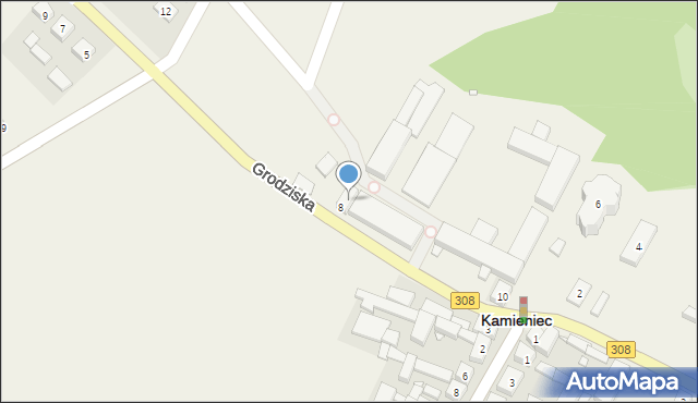 Kamieniec, Grodziska, 8a, mapa Kamieniec